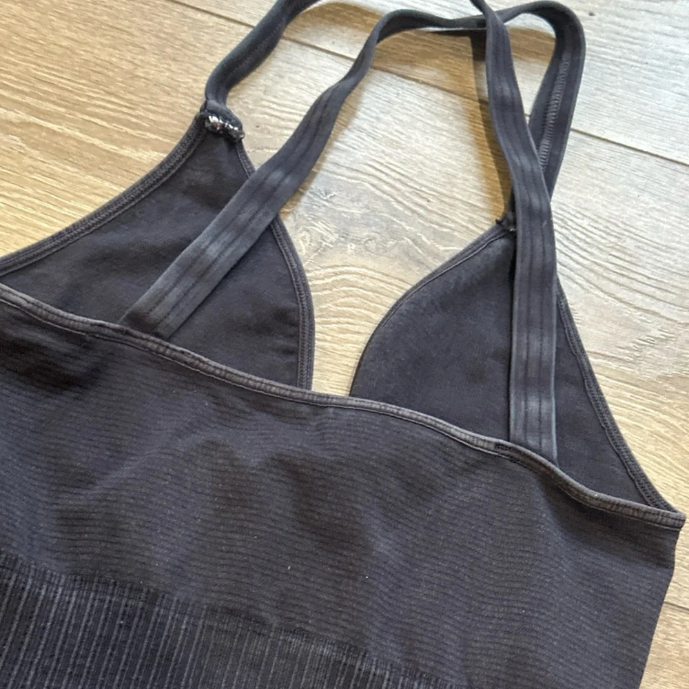 •Sold•  FP Movement Good Karma V Neck Crop Top in Washed Black - Picture 7 of 7
